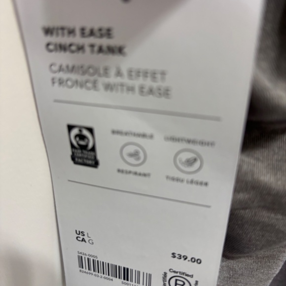 Athleta With Ease Cinch Tank Flagstone Grey Heather-size L - Picture 4 of 4